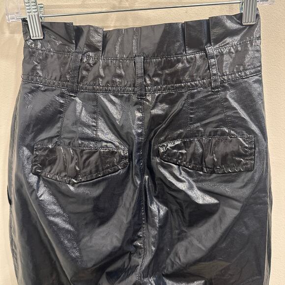 Free People Wonderwoman Pleated Metallic Paperbag High-Rise Pants Size 0 Festive - Picture 7 of 10